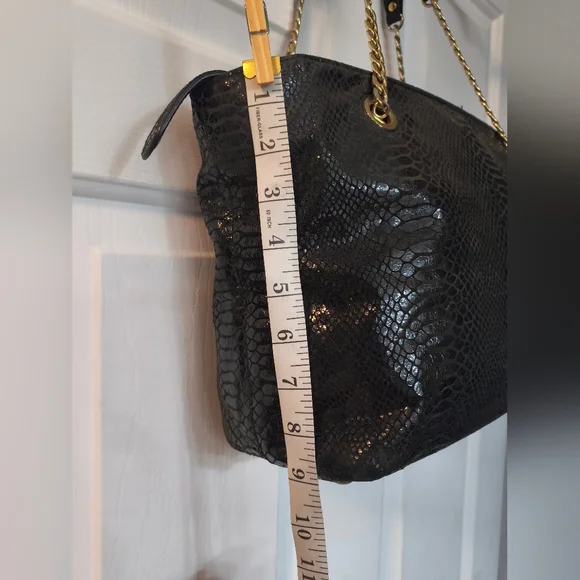 Michael Kors Black Snake Print Shoulder Bag Animal Print Designer Purse